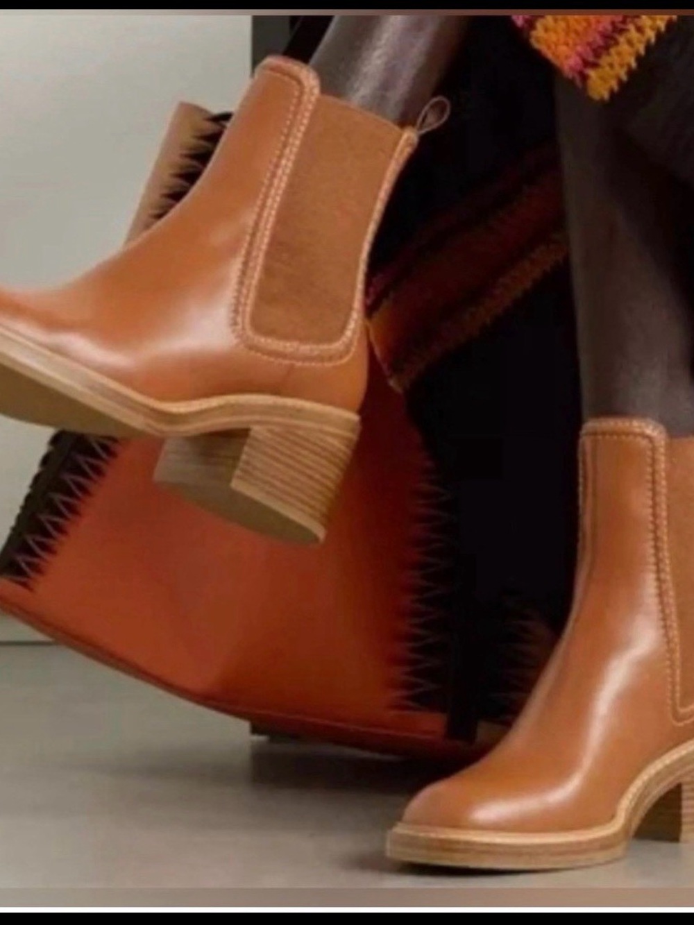 Steve Madden Cognac Chelsea Block Heel Booties